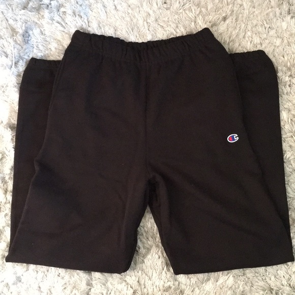 Champion Pants - Champion Reverse Weave Black Sweatpant Jogger
